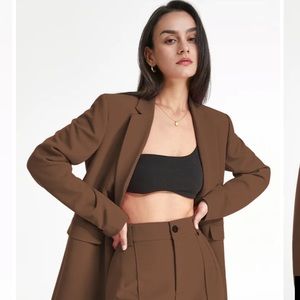 Commense Full Brown Suit. Blazer and pleated pants.NEW WITH TAGS.